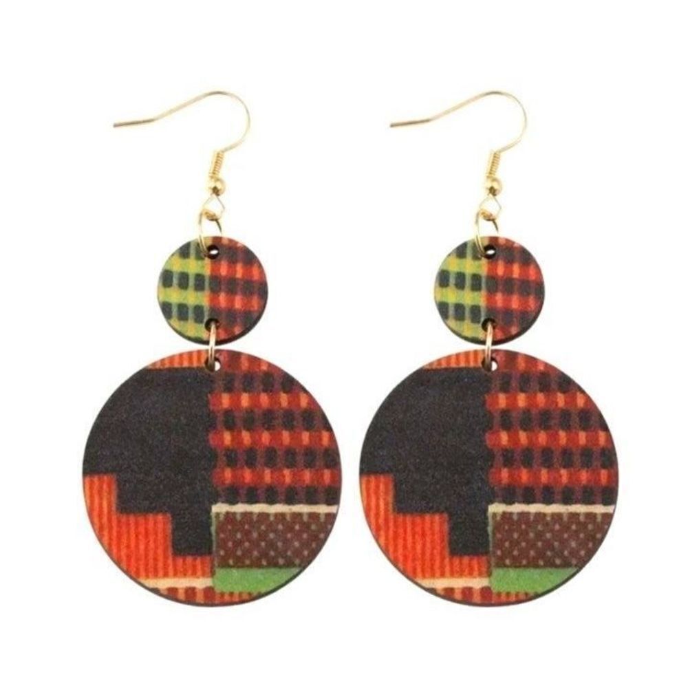 Ladies African festive colorful dangle earrings